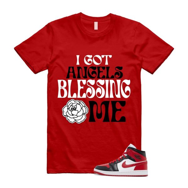 1 Alternate Bred Toe Gym Red Black White Mid T Shirt Match ANGELS ,BQ6472-079 Jezsport.com