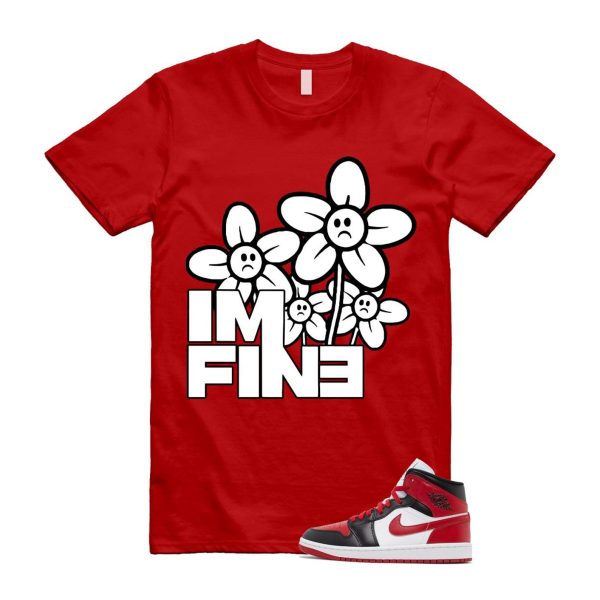 1 Alternate Bred Toe Gym Red Black White Mid T Shirt Match FINE ,BQ6472-079 Jezsport.com