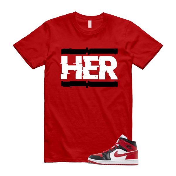 1 Alternate Bred Toe Gym Red Black White Mid T Shirt Match HER ,BQ6472-079 Jezsport.com