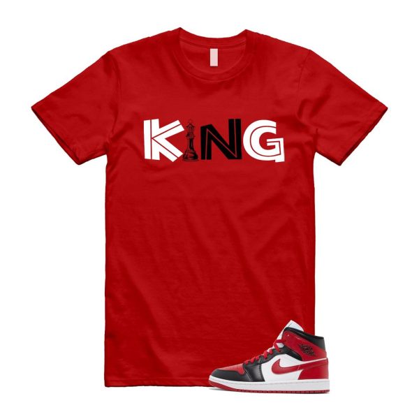 1 Alternate Bred Toe Gym Red Black White Mid T Shirt Match KING ,BQ6472-079 Jezsport.com