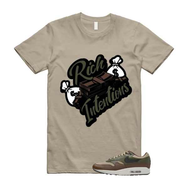 Air Max 1 Essential Premium Cargo Khaki Neutral Olive Cacao Wow T Shirt Match RICH Jezsport.com