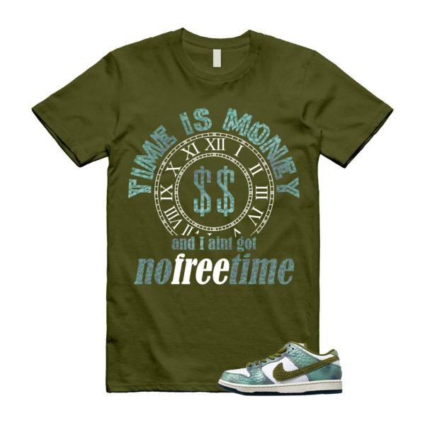 Dunk Chameleon Oil Green Desert Moss White Low SB T Shirt Match FREE TIME ,HJ3386-300 Jezsport.com