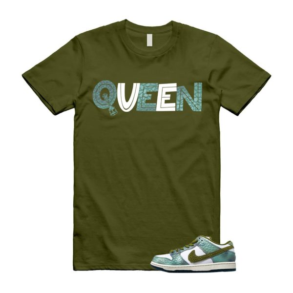 Dunk Chameleon Oil Green Desert Moss White Low SB T Shirt Match QUEEN ,HJ3386-300 Jezsport.com