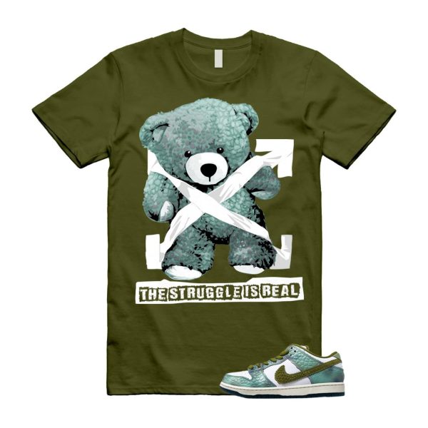 Dunk Chameleon Oil Green Desert Moss White Low SB T Shirt Match STRUG ,HJ3386-300 Jezsport.com