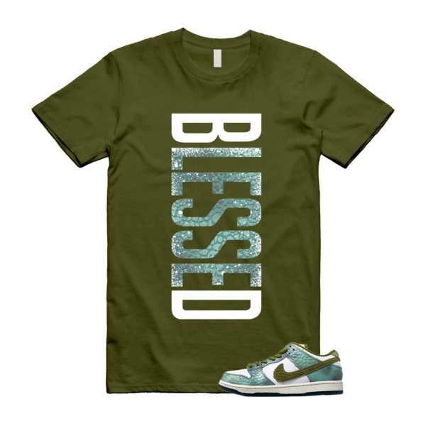 Dunk Chameleon Oil Green Desert Moss White Low SB T Shirt Match VERTBLS ,HJ3386-300 Jezsport.com