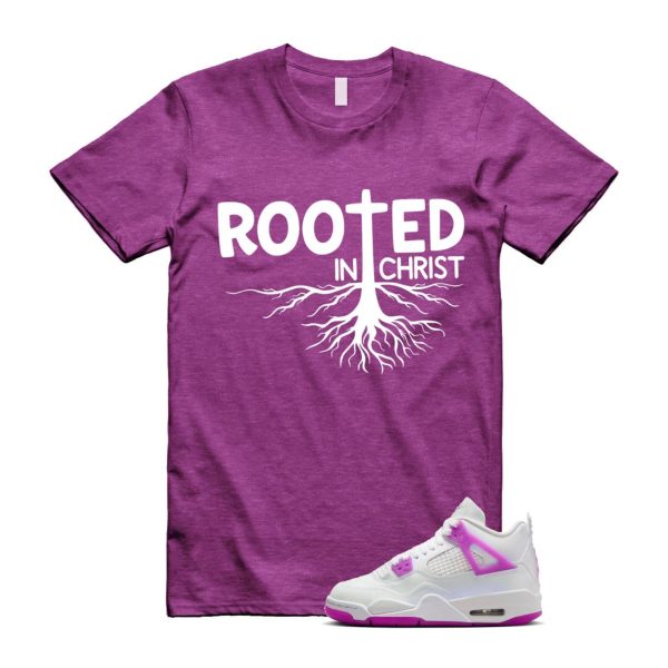 4 Hyper Violet White T Shirt Match ROOTED ,FQ1314-151 Jezsport.com