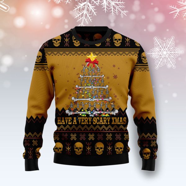 Skull Very Scary Xmas Ugly Christmas Sweater Jezsport.com