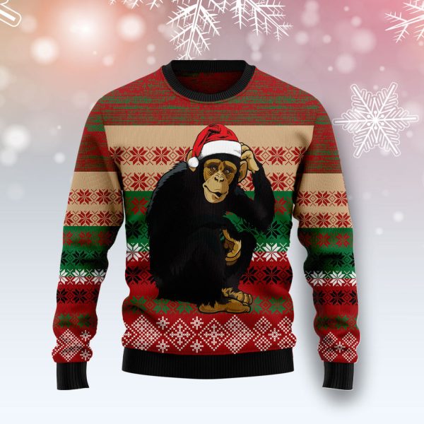 Chimpanzee Christmas Ugly Christmas Sweater, Christmas Gift Jezsport.com