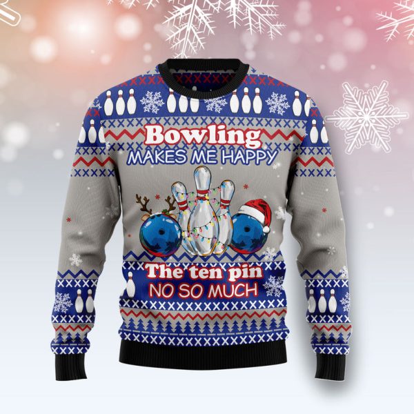 Bowling Merry Christmas Ugly Christmas Sweater Jezsport.com