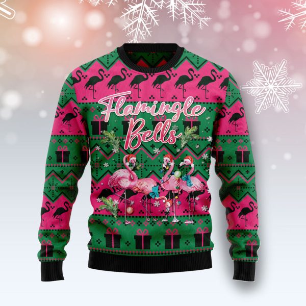 Flamingle Bells Ugly Christmas Sweater Jezsport.com