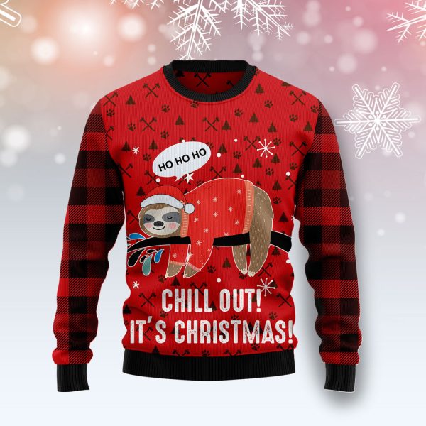 Sloth Chill Out Ugly Christmas Sweater , Christmas Gift Jezsport.com