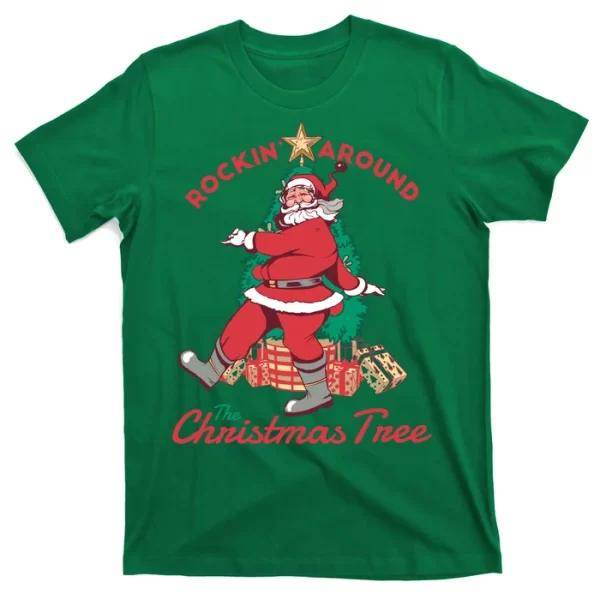 Rockin Santa T Shirt For Men, Christmas Shirt For Girl Jezsport.com