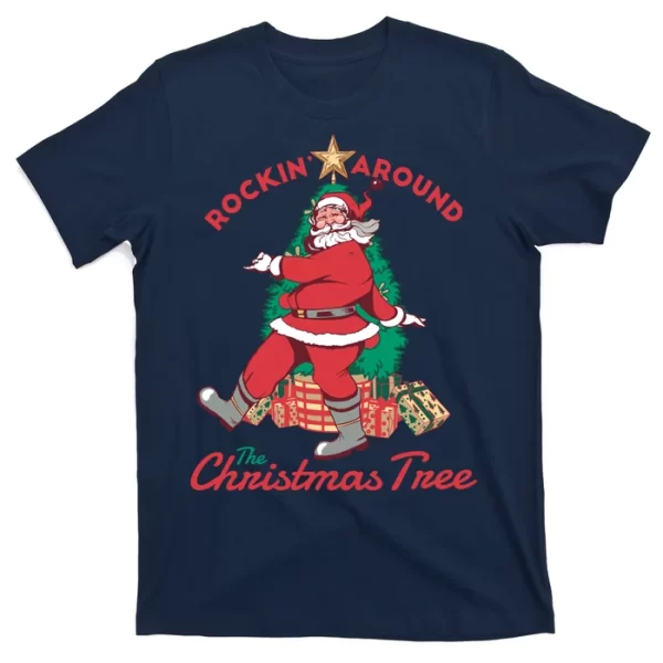 Rockin Santa T Shirt For Men, Christmas Shirt For Girl Jezsport.com