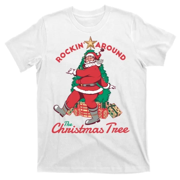 Rockin Santa T Shirt For Men, Christmas Shirt For Girl Jezsport.com