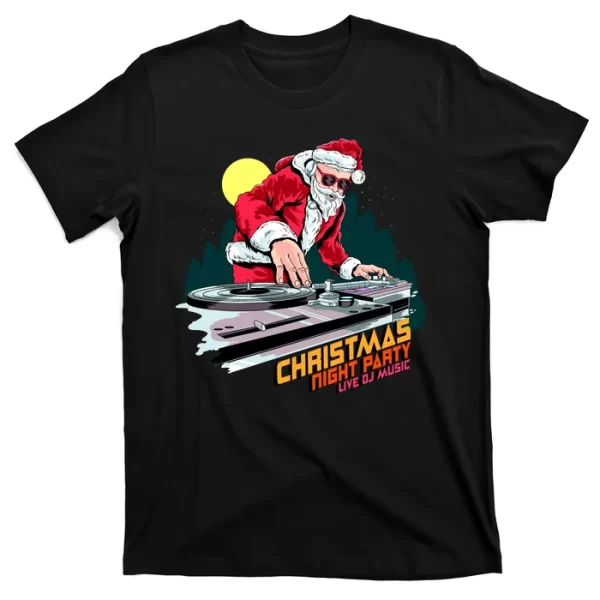 Santa Is The DJ T ShirtFor Men, Christmas Shirt For Girl Jezsport.com