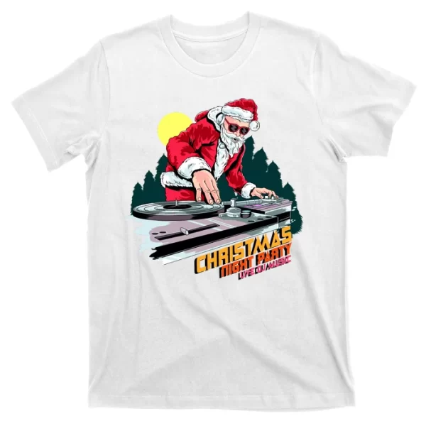 Santa Is The DJ T ShirtFor Men, Christmas Shirt For Girl Jezsport.com