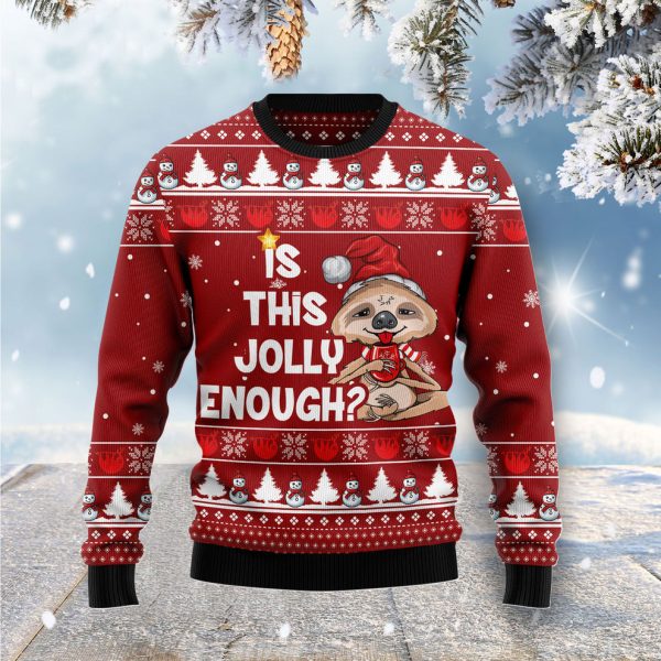 Is This Jolly Enough Sloth Ugly Christmas Sweater, Christmas Gift Jezsport.com