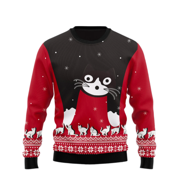 Cat Awesome Ugly Christmas Sweater For Men & Women Christmas Gift Sweater Jezsport.com