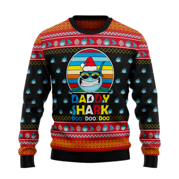 Daddy Shark Ugly Christmas Sweater For Men & Women Christmas Gift Sweater Jezsport.com