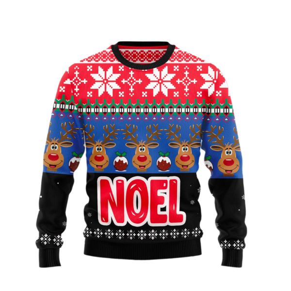 Reindeer Noel Ugly Christmas Sweater For Men & Women Christmas Gift Sweater Jezsport.com