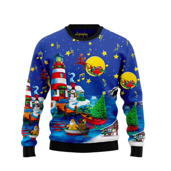 Christmas Lighthouse Ugly Christmas Sweater For Men & Women Christmas Gift Sweater Jezsport.com