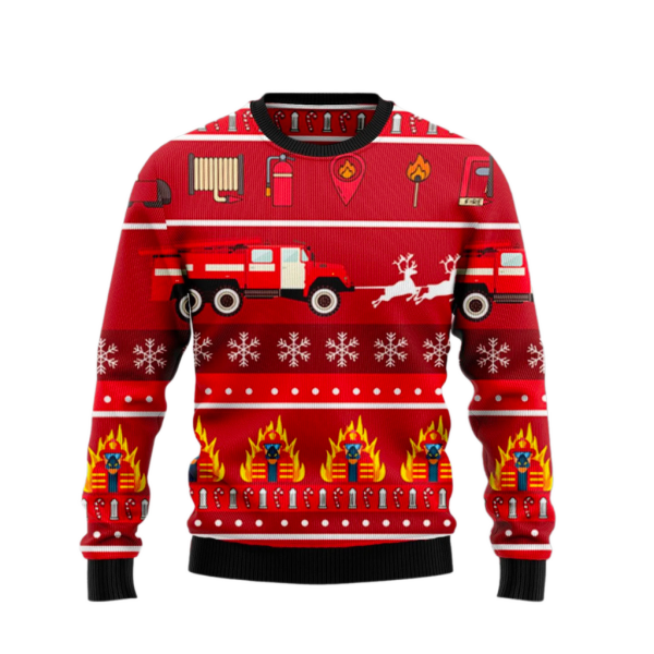 Firefighter Ugly Christmas Sweater For Men & Women Christmas Gift Sweater Jezsport.com