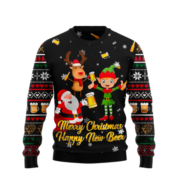 Santa Claus Happy Ugly Christmas Sweater For Men & Women Christmas Gift Sweater Jezsport.com