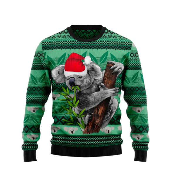 Koala Green Leaf Ugly Christmas Sweater For Men & Women Christmas Gift Sweater Jezsport.com