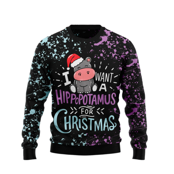 Hippo Christmas Ugly Christmas Sweater For Men & Women Christmas Gift Sweater Jezsport.com