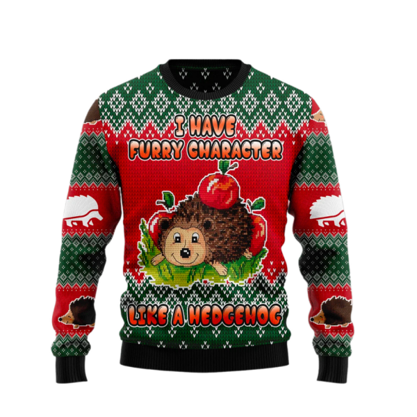 I Have A Furry Character Like A Hedgehog Ugly Christmas Sweater For Men & Women Christmas Gift Sweater Jezsport.com