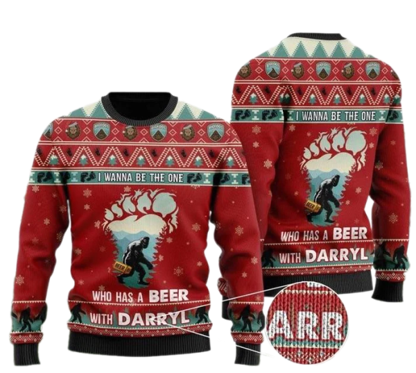 Bigfoot I Wanna Be The One Who Has A Beer Ugly Christmas Sweater For Men & Women Christmas Gift Sweater Jezsport.com