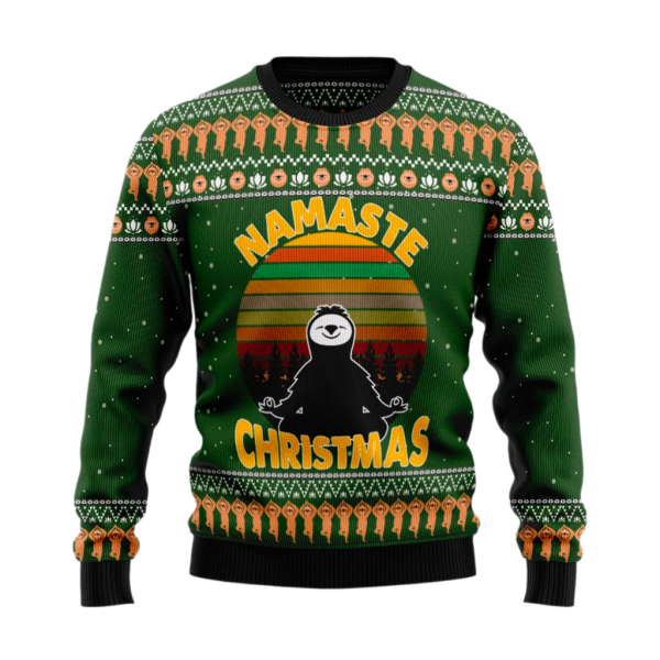 Sloth Namaste Ugly Christmas Sweater For Men & Women Christmas Gift Sweater Jezsport.com