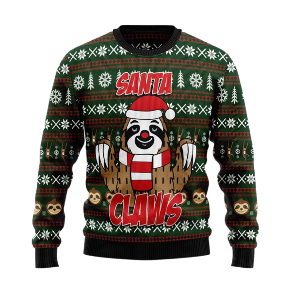 Sloth Santa Claws Ugly Christmas Sweater For Men & Women Christmas Gift Sweater Jezsport.com