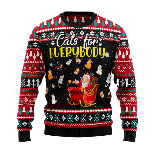 Cats For Everybody Merry Christmas Ugly Christmas Sweater For Men & Women Christmas Gift Sweater Jezsport.com