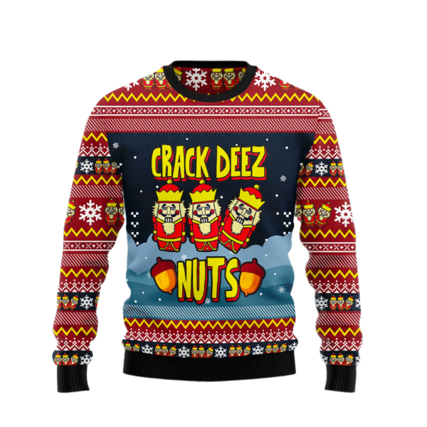 Crack Deez Nuts Ugly Christmas Sweater For Men & Women Christmas Gift Sweater Jezsport.com