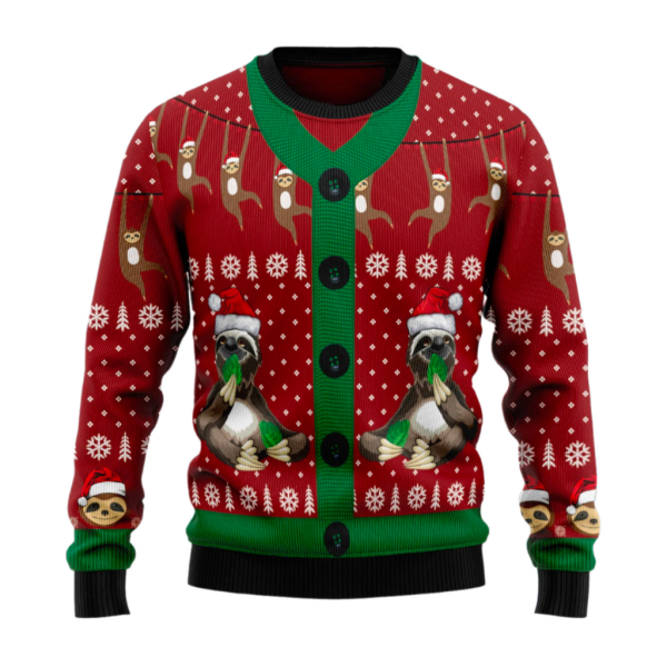 Sloth Sloth Ugly Christmas Sweater For Men & Women Christmas Gift Sweater Jezsport.com