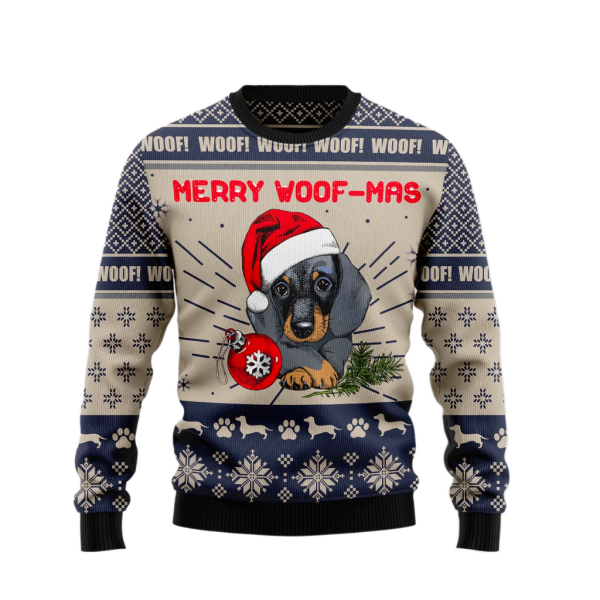 Merry Woofmas Ugly Christmas Sweater For Men & Women Christmas Gift Sweater Jezsport.com