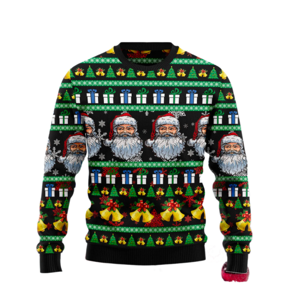 Santa Claus Jingle Bell Ugly Christmas Sweater For Men & Women Christmas Gift Sweater Jezsport.com