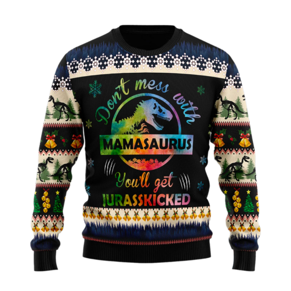 Mamasaurus Ugly Christmas Sweater For Men & Women Christmas Gift Sweater Jezsport.com