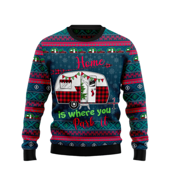 Home is where you park it Ugly Sweater For Men & Women Christmas Gift Sweater Jezsport.com