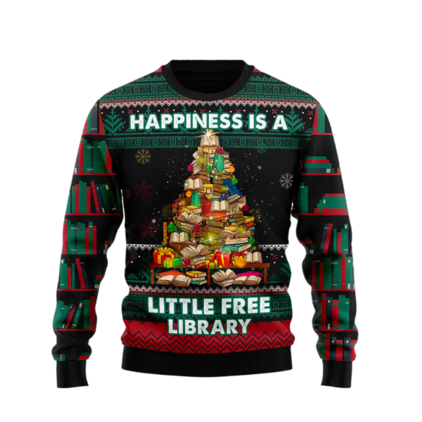 Book Free Library Ugly Christmas Sweater For Men & Women Christmas Gift Sweater Jezsport.com