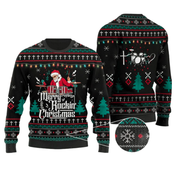 Merry Rockin Christmas Ugly Christmas Sweater For Men & Women Christmas Gift Sweater Jezsport.com