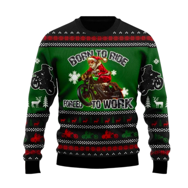 Santa Born To Ride Ugly Sweater For Men & Women Christmas Gift Sweater Jezsport.com