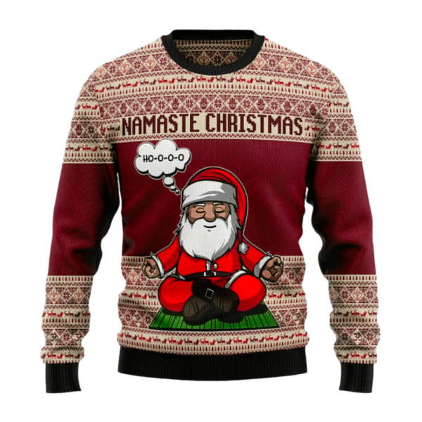 Yoga Santa Clause Ugly Christmas Ugly Christmas Sweater For Men & Women Christmas Gift Sweater Jezsport.com