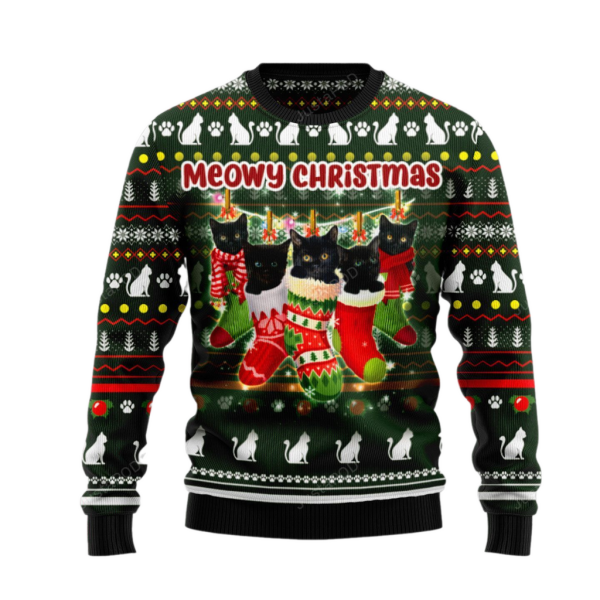 Meowy Holiday Ugly Christmas Sweater For Men & Women Christmas Gift Sweater Jezsport.com