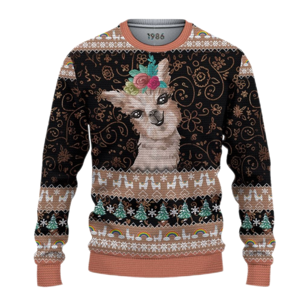 No Probllama Llama Ugly Christmas Sweater For Men & Women Christmas Gift Sweater Jezsport.com