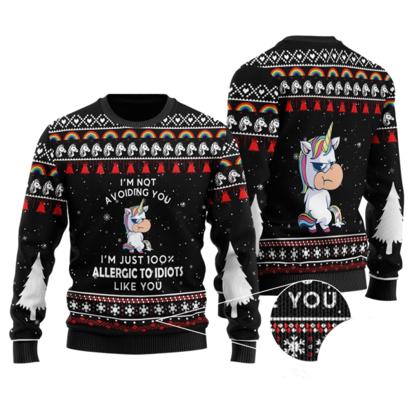 Im Not Avoiding You Unicorn Ugly Christmas Sweater For Men & Women Christmas Gift Sweater Jezsport.com