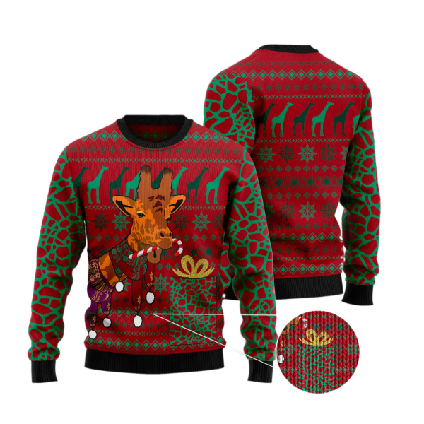 Giraffe Scarves Ugly Christmas Sweater For Men & Women Christmas Gift Sweater Jezsport.com