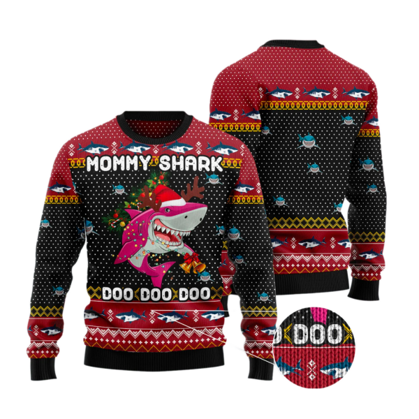 Mommy Shark Christmas Ugly Christmas Sweater For Men & Women Christmas Gift Sweater Jezsport.com