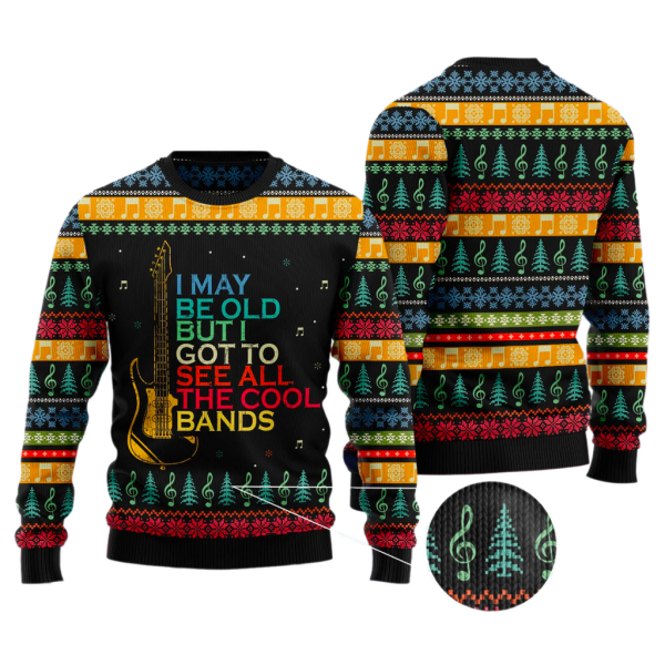 Guitar Old Vintage Ugly Christmas Sweater For Men & Women Christmas Gift Sweater Jezsport.com